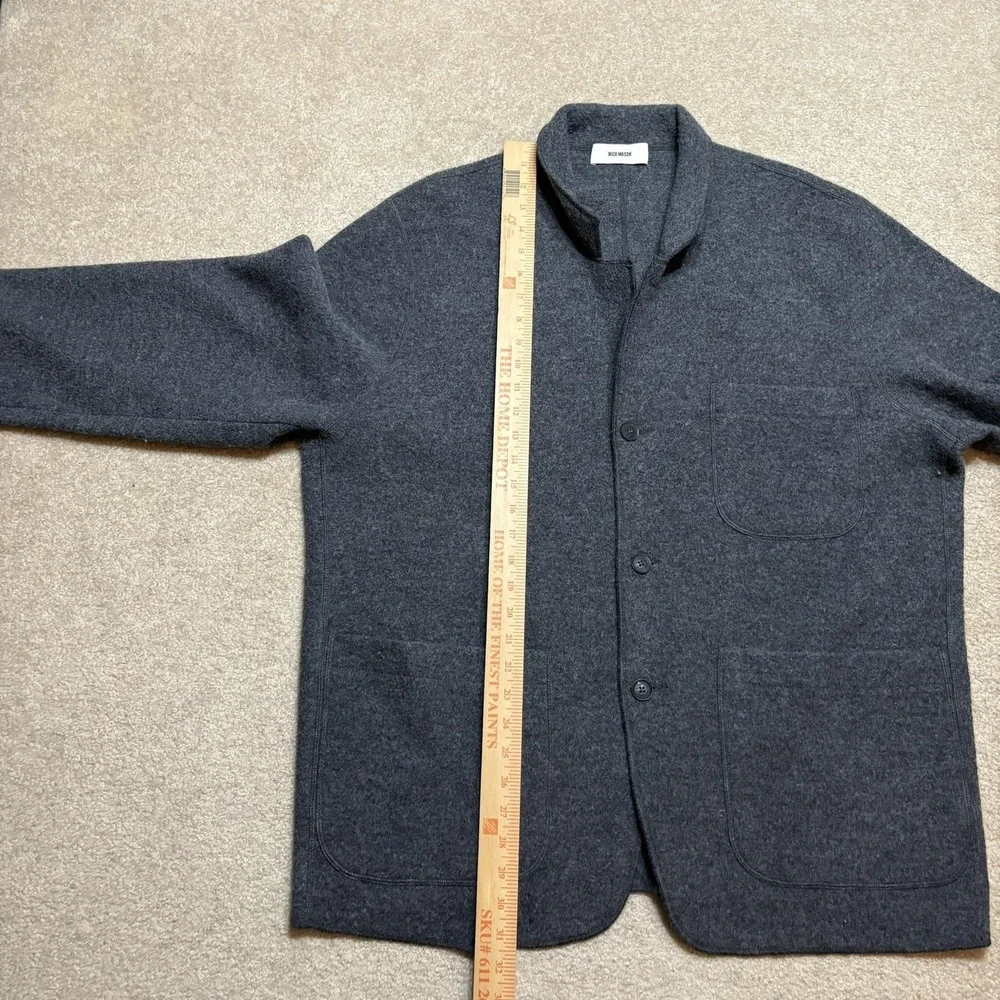 Buck Mason Felted Chore Coat Blazer Mens 2XL Gray Wool Knit Unstructured Jacket